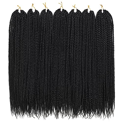 Crochet Box Braids Hair 7 Packs 30 Inch Pre Looped Goddess Boho Crochet Hair for Black Women (30 inch, 1B)