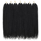 Crochet Box Braids Hair 7 Packs 30 Inch Pre Looped Goddess Boho Crochet Hair for Black Women (30 inch, 1B)
