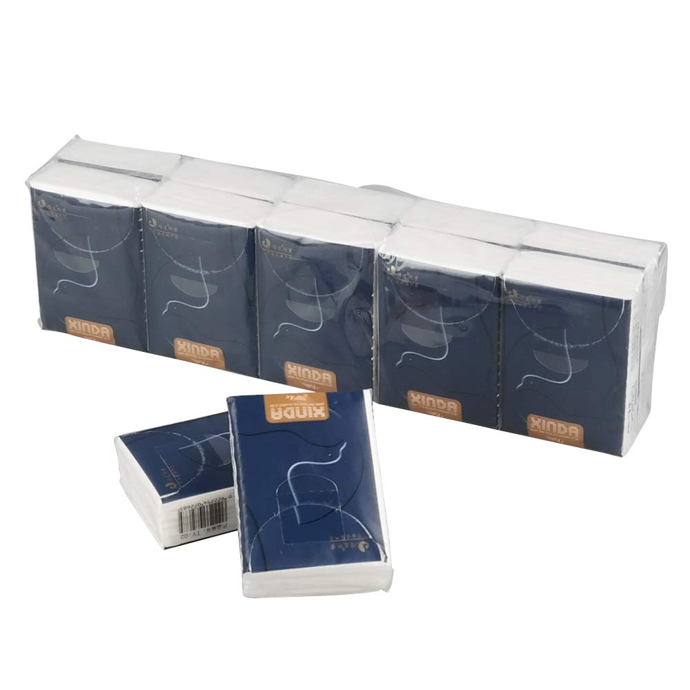 Kekow 4-Ply Facial Tissues, 100-Pack Mini Type Pocket Packs Tissues, Soft and Unscented