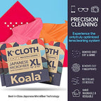 Koala Lens Cleaning Cloth | Japanese Microfiber | Glasses Cleaning Cloths | Eyeglass Lens Cleaner | Cloth Cleaners for Camera Glass Lenses and Screen Cleaning | Pink & Orange (Pack of 3)