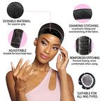 Goiple 11 PCS Wig Kit for Lace Front Wigs for Beginners, Hair Wax Stick Lace Melting Elastic Band for Wigs, Edge Laying Scarf, Eyebrow Razor, Tweezer, Edge Brush, Wig Band, Mini Scissor, Comb (Black)