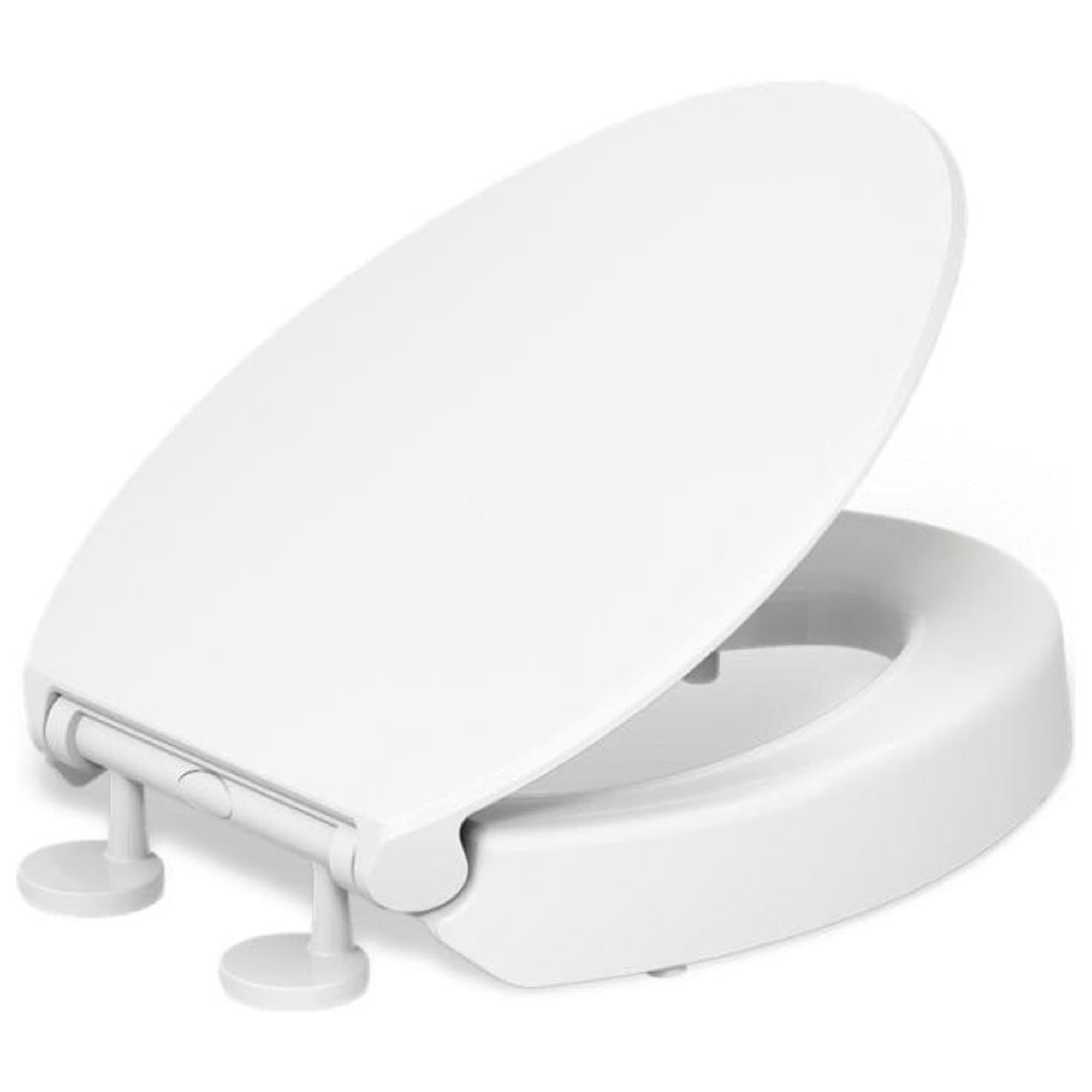 KOHLER 25875-0 Hyten 3" Height, Elevated Soft Close Elongated Toilet Seat, Contoured Seat with Grip-Tight Bumpers, Quick-Attach Hardware, No Slam Toilet Seat, White