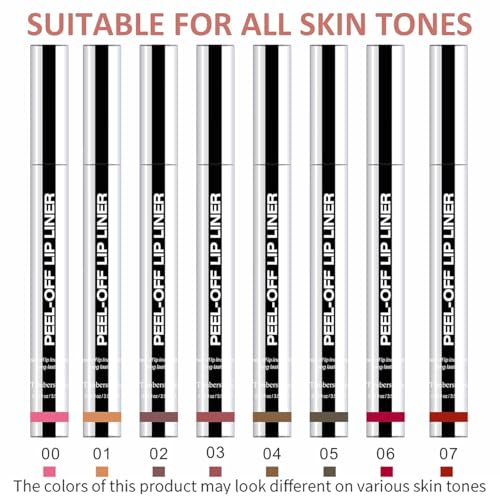 Timbersonic Lip Stain Peel Off, Timbersonic Peel off Lip Liner Stain, 8 Colors Lip Stain Peel off Tint Tattoo Color Waterproof Long-Lasting, No Smudging, Non-Stick Cup (#03)