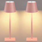 Yogaret Pink Cordless Table Lamp Set of 2 for Patio Restaurant Home Dinner Dining