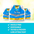 Raid Disposable Fly Trap 6-Pack, Hanging Fly Trap Outdoor Home, Bug Catcher and Flying Insect Trap with Premium Bait, Fly Traps for Backyard, Camping, & More