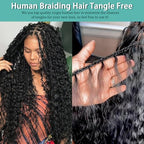 Human Braiding Hair for Boho Braids Human Hair 110g 24 Inch Curly Boho Hair for Braiding Knotless 12A Deep Wave Bohemian 3 Bundles/Pack Caramel Honey Blonde