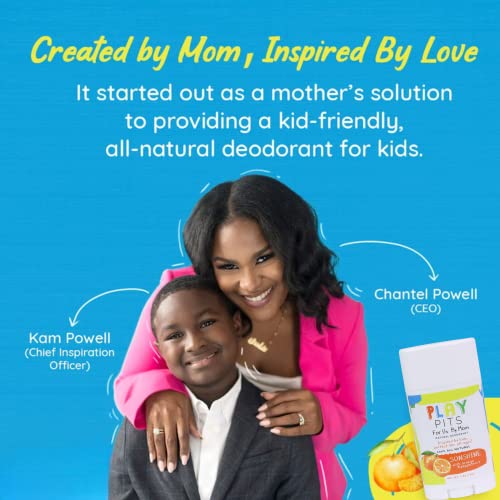 PLAY PITS - Natural Kids Whole Body Deodorant - Safe for Girls and Boys w/Sensitive Skin of All Ages - Clean, Non-Toxic, & Paraben Free - HAPPY Scent - Infused w/Lavender Essential Oils – 2.65Oz