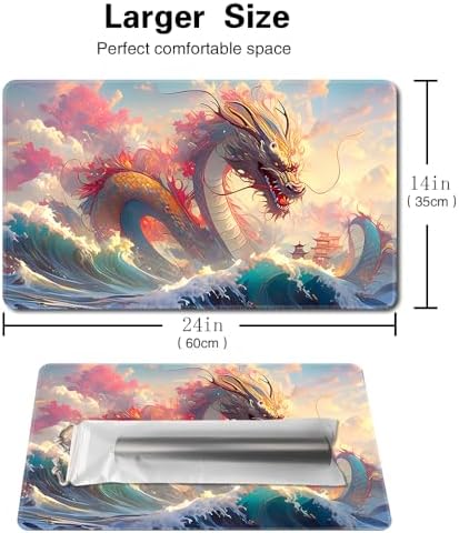 Board Game 14x24in MTG Playmat Compatible for OCG CCG RPG TCG Playmats (Sea Royal Dragon 2)