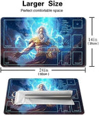 MTG Playmat Size 24x14in Free Bag Non-Slip Backing Printing, Ideal for Card Game Enthusiasts TCG Playmat (Lightning Lord-Deck)
