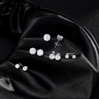 Moissanite Stud Earrings Hypoallergenic 925 Sterling Silver stud Earrings for Women Round Cut D Color VVS1 18K White Gold Plated Lab Created Moissanite Earrings for Women Men 0.3ct-2ct