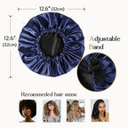YANIBEST Double Layer Satin Bonnet Silk Bonnet Adjustable Hair Bonnet for Sleeping Hair Bonnets for Women Curly Natural Hair