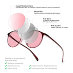 BRADDELL Indoor FL-41 Rose & Outdoor FL-60 Brown Tinted Migraine Light Sensitivity Glasses for Fluorescent LED Glare, Photophobia and Concussion (MEDIUM)