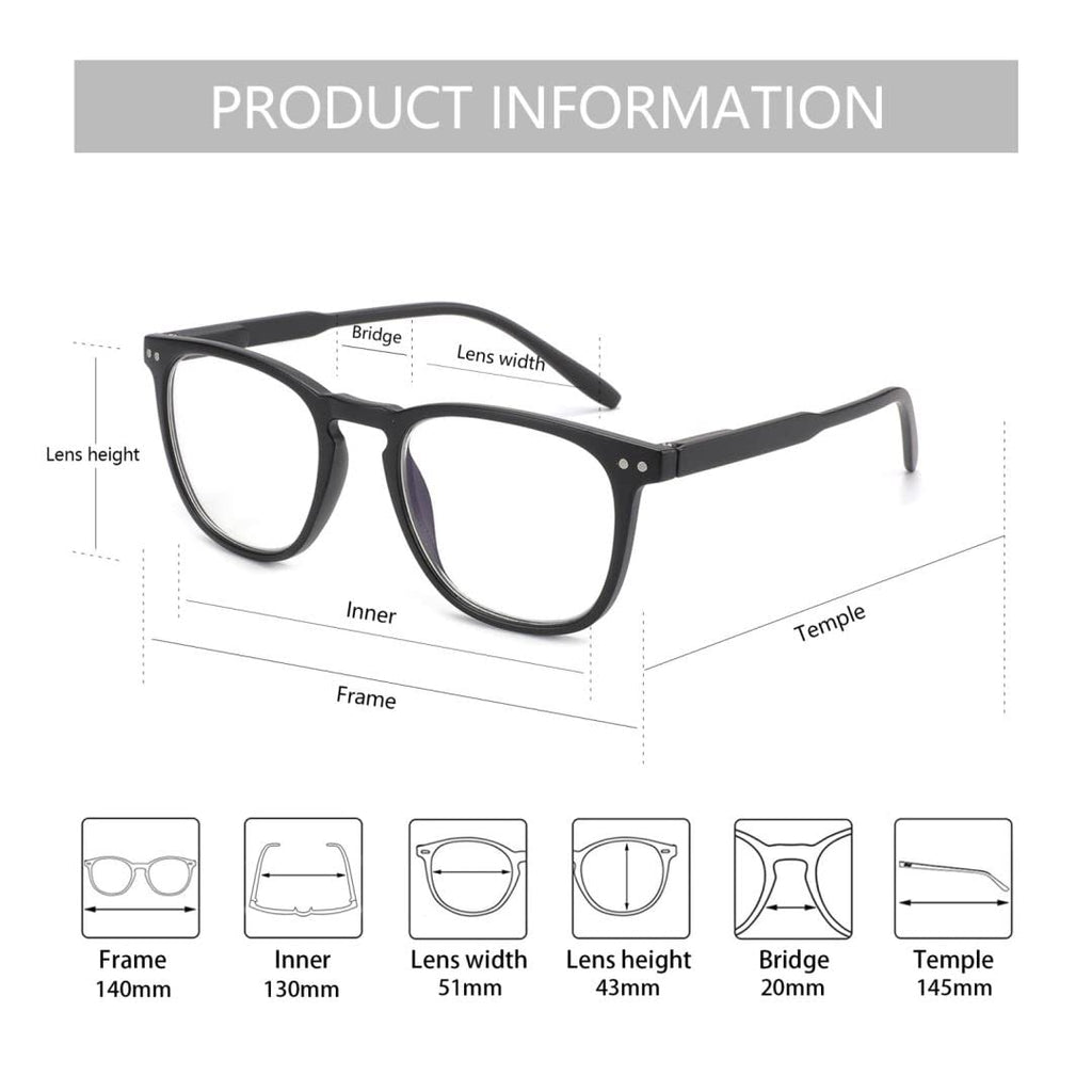 BLUEMOKY Reading Glasses for Women Men, Blue Light Blocking Glasses 2 Pack, Computer Readers, Spring Hinge(1.00x)