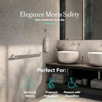 Gatco 964 Glam 24" Grab Bar, Chrome/ADA Compliant Safety Grab Bar for Bathroom