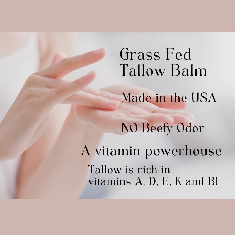 Aspen Kay Naturals Handmade 100% Grass Fed Beef Tallow Balm for Skin Care, Organic Turmeric Moisturizer + Vitamin C (Turmeric Vanilla) Organic Body Butter - 2 fl. oz. Made in USA