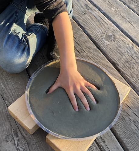 Large DIY Handprint Stepping Stone Kit, Mother's Day Gift, Footprint Stepping Stone (10 Inch + Stamp Set)