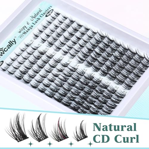Wispy Lash Clusters Natural DIY Lash Extension Manga Spiky Cluster Eyelash Extension CD Curl Eyelash Clusters 10-16MM Individual Lashes Cat Eye Look by Newcally