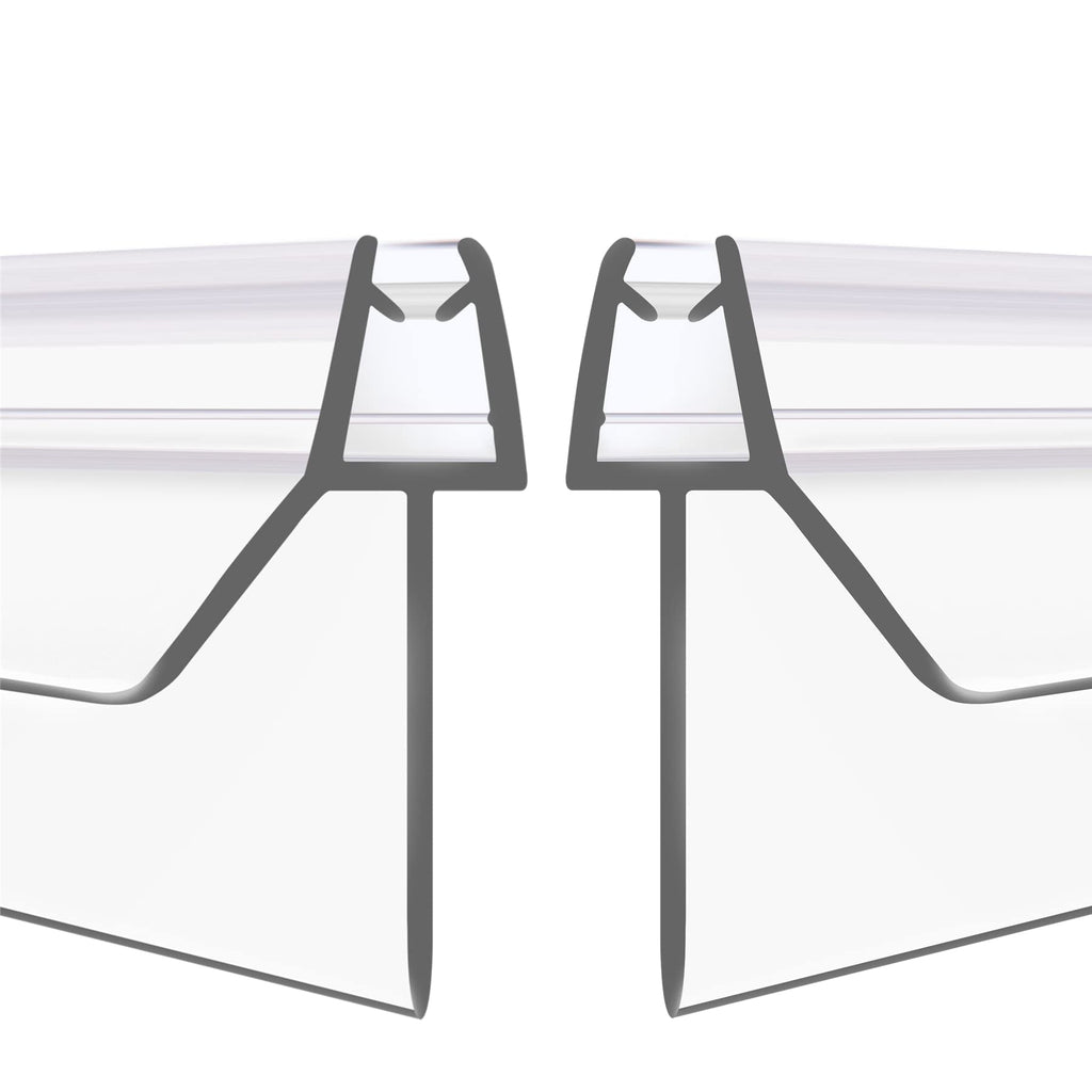 GEZMR 2-Pack Frameless Shower Door Bottom Seal (1/4'' X 39'') Clear Glass Shower Door Sweep Strip can Covers up to 23mm Gap - Stop Leaks