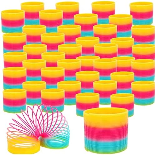 The Dreidel Company Plastic Multicolor Coil Spring, Goody Bag Fillers, Party Favor for Kids, 3" Inches (80mm) (480-Pack)
