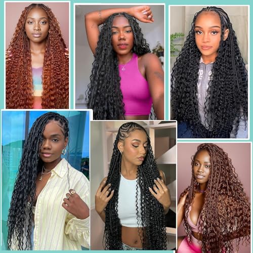 Human Braiding Hair for Boho Braids Deep Water Wave Bulk Human Hair 110g 16 Inch Curly Wave for Boho Braids Extensions No Weft 12A Wet and Wavy 2 Bundles/Pack Natural Color