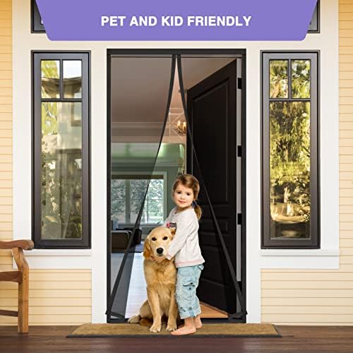 Titan Mall Fiberglass Magnetic Screen Door, Self Sealing & Heavy Duty Door Screen Magnetic Closure Keep Bugs Out, Retractable & Hands Free Door Screen 39" x 82"