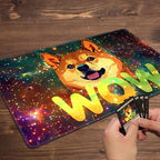 MTG Playmat Magic Card Playmat Game Mat,TCG & CCG Card Games Mat with Free Storage Bags Size 24 x 14 Inches (No with Zones,Wow-Dog)