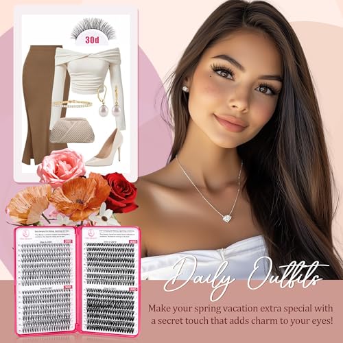 Lash Clusters - Lash Clusters Kit Lash Extension Kit with Lash Bond and Seal Cluster Eyelash Extensions Eyelash Clusters 20D30D40D50D-0.07D Lashes Clusters Eyelash Extension Kit DIY at Home Eyelashes