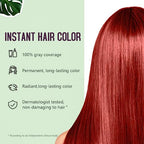 Coconut Grape Instant Hair Color Shampoo - Long-lasting Red Dye for All Hair Types, 3-in-1 Formula for Women & Men