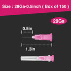 150 Pcs 29 Ga 1/2 Inch Luer Lock for Scientific Lab