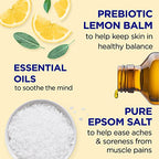 Dr Teal's Pure Epsom Magnesium Salt Soak, Prebiotic Lemon Balm & Essential Oil, 3 lbs (Pack of 4)