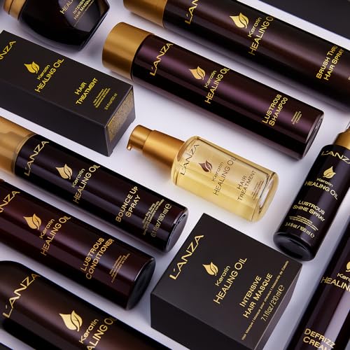 L'ANZA Keratin Healing Oil Lustrous Shampoo, Keratin Shampoo For Dry Damaged Hair, Boosts Shine, Strength and Hair Health, Repairing Damage and Prevents Frizz, Sulfate Free, Cruelty Free