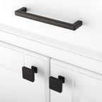 KOOFIZO 10 Pack Black Cabinet Knobs Matte Black Drawer Knobs K08 Square Single Hole Cabinet Pulls for Cabinets Drawer Dresser Cupboard Bedroom Closet Bathroom Vanity