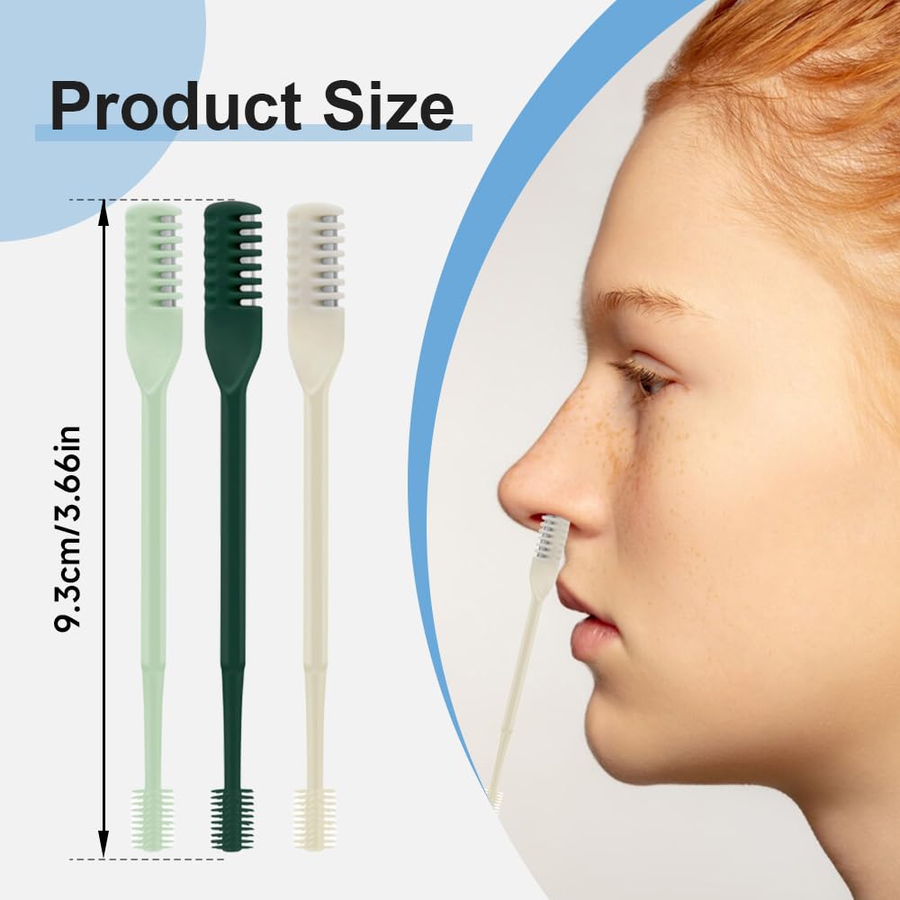 Nasal Hair Cutter, 2025 Upgraded Portable Manual Nasal Hair Trimmer for Women Men, Travel Essentials Nose Hair Remover Grooming Tool for Daily Use Halloween Christmas Gifts (White, 3 Pcs)
