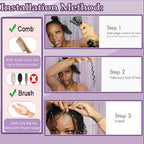 Human Braiding Hair Mix Synthetic Boho Hair for Braiding, 20 Inch Deep Wave Bulk for Boho Braids 2 Pcs Curly Bohemian Wet and Wavy Braiding Hair (1B, 20 Inch)