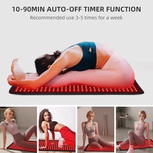 Red Infrared Light Therapy Mat for Body, 31.75" x 11.5" Red Light Pad Upgraded 3 Chips in 1 Beads 360pcs LEDs 660nm 850nm RLT Device for Body Back Shoulder Knee Joint Pain Relief, Ideal Gift