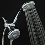 Hotel Spa AquaStorm 30-Setting SpiralFlo 3-Way High Pressure Luxury Shower Head/Handheld Showerhead Combo with Water Saving Economy Mode/Chrome
