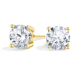 Anbamahong Synthetic Moissanite Earrings Imitation Diamond 925 Sterling Silver Studs for Men Women Jewelry Gifts (1 CTW (Yellow Gold))