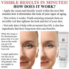 Instant Face Lift Cream - Best Eye, Neck, Face Tightening, Lifting & Firming Serum To Smooth Appearance, Hide Loose Sagging Skin, Puffiness, Fine Lines & Wrinkles Within Mins (Peptides & Stem Cells)