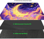 MTG Playmat Magic Card Playmat Game Mat,TCG & CCG Card Games Mat with Free Storage Bags Size 24 x 14 Inches (No with Zones,Moon5)