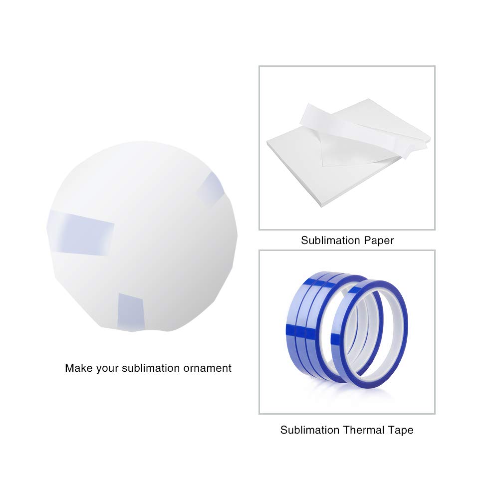 PYD Life 25 PCS Sublimation Blanks Ornaments Ceramic White 2.75" Round