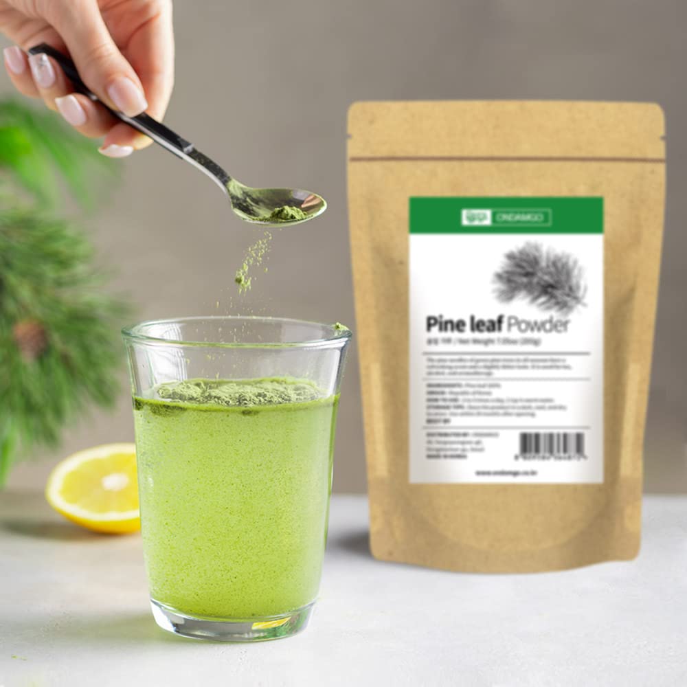 ONDAMGO Natural Pine Needles Tea Powder 200g - 100% Pine Leaf Powder 솔잎가루 7.05 oz (Pine Needles Powder)