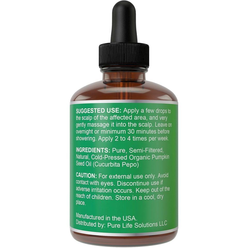 Pumpkin Seed Oil for Hair Growth. Strengthens & Hydrates Thinning, Dry Hair for a Healthier-Looking Scalp. For Women & Men – Vegan & Unscented 2oz Serum