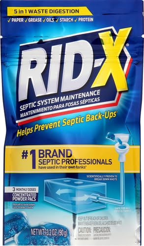 Rid-X Septic Tank Treatment Enzymes,3 Month Supply Septi-Pacs,3.2oz,(Pack of 2)
