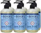 MRS. MEYER'S CLEAN DAY Hand Soap, Made with Essential Oils, Rain Water, 12.5 fl. oz - Pack of 6