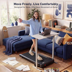 DeerRun Under Desk Walking Pad Treadmill with 6% Manual Incline, 0.6-3.8 MPH Walking Speed, 2.5 HP, 300 lb Capacity, App & Remote Control, for Home Office & Small Spaces