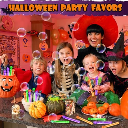 Bulk Halloween Trick or Treat Toys for Toddlers 300 PCS, Halloween Mini Bubbles Birthday Party Favors Bulk for Kids, Preschool Bucket Basket Goodie Gift Bag Pinata Stuffer Fillers Ideas for Boys Girls