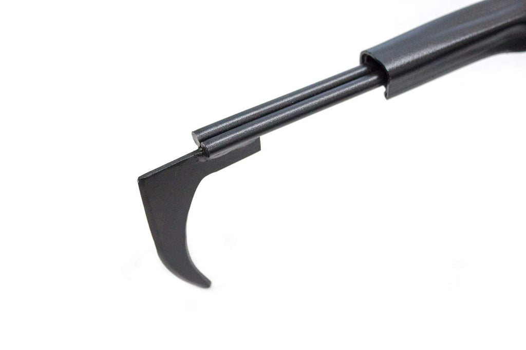 BULLY TOOLS Bean Hook/Paver Weeder - 7-Gauge Heavy-Duty Steel with Fiberglass Handle, Rubber Grip for Comfort, Rust-Resistant, Ideal for Pavers, Cracks and Weed Removal - 100% Made in The USA, 46.5"