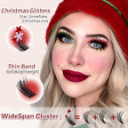 Glitter Lashes Glitter Lash Clusters 10-20mm Cluster Eyelash Extensions 168Pcs Fluffy Lash Clusters C Curl Individual Lashes for New Year Christmas Halloween Cosplay Party False Eyelashes, by Anforlin