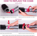 Brightup Blow Dryer Brush & Volumizer with Negative Ionic Technology, Detachable & Interchangeable Brush Head, Hair Dryer Brush for Curling, Smoothing & Styling, Heat Protective Glove Included