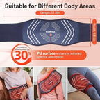 Red Light Therapy Belt & Back Massager for Pain Relief, Infrared Light Therapy Vibration Rechargeable, Red Light Therapy Device for Body Massage for Back Shoulder Waist Knee for Cordless Use